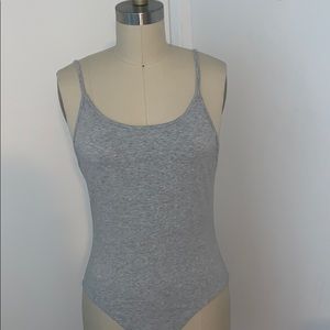 grey bodysuit with low back